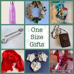 No size one size Gifts for everyone on your list!Many under $25 lots of variety